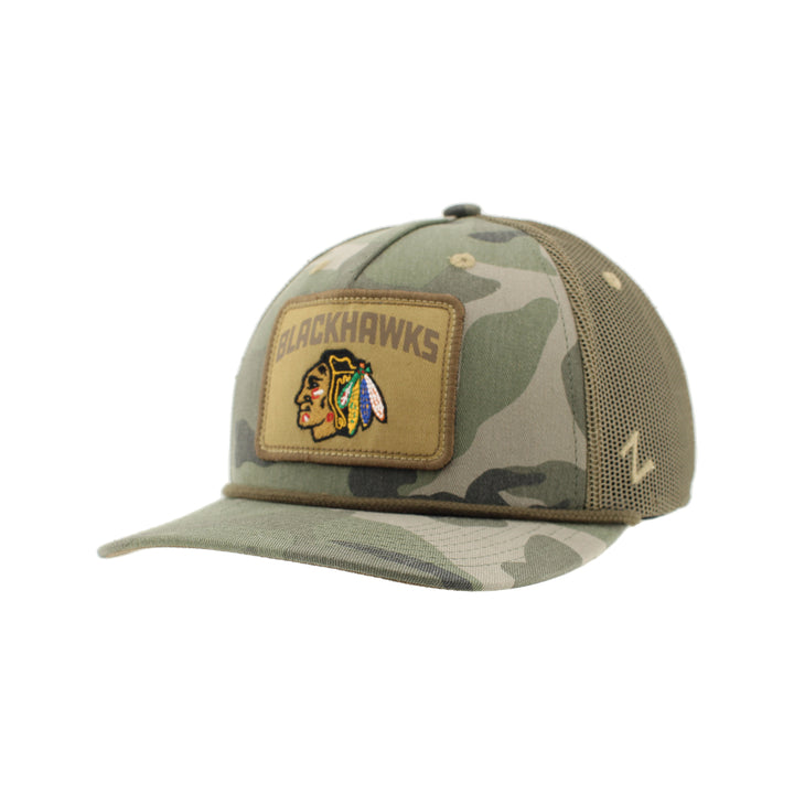 Zephyr Chicago Blackhawks Camo Rope Prairie Snapback