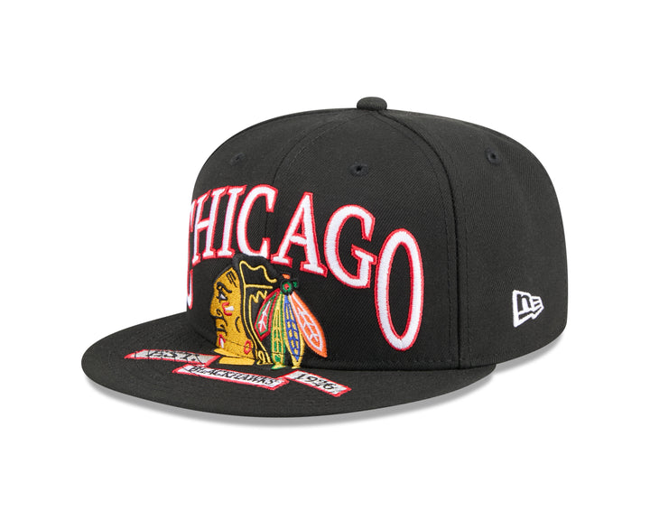 New Era Chicago Blackhawks 59FIFTY Oversized Primary Logo Fitted - Black