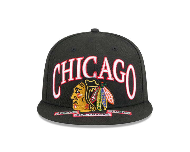 New Era Chicago Blackhawks 59FIFTY Oversized Primary Logo Fitted - Black