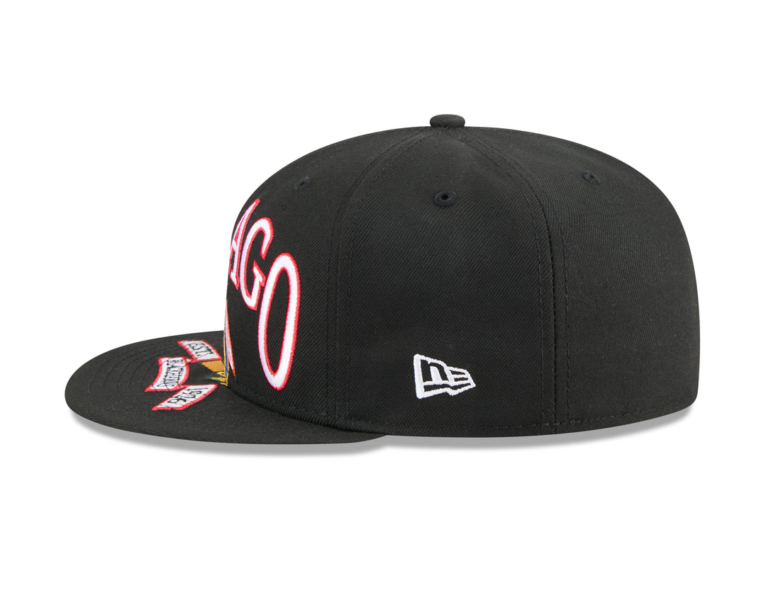 New Era Chicago Blackhawks 59FIFTY Oversized Primary Logo Fitted - Black