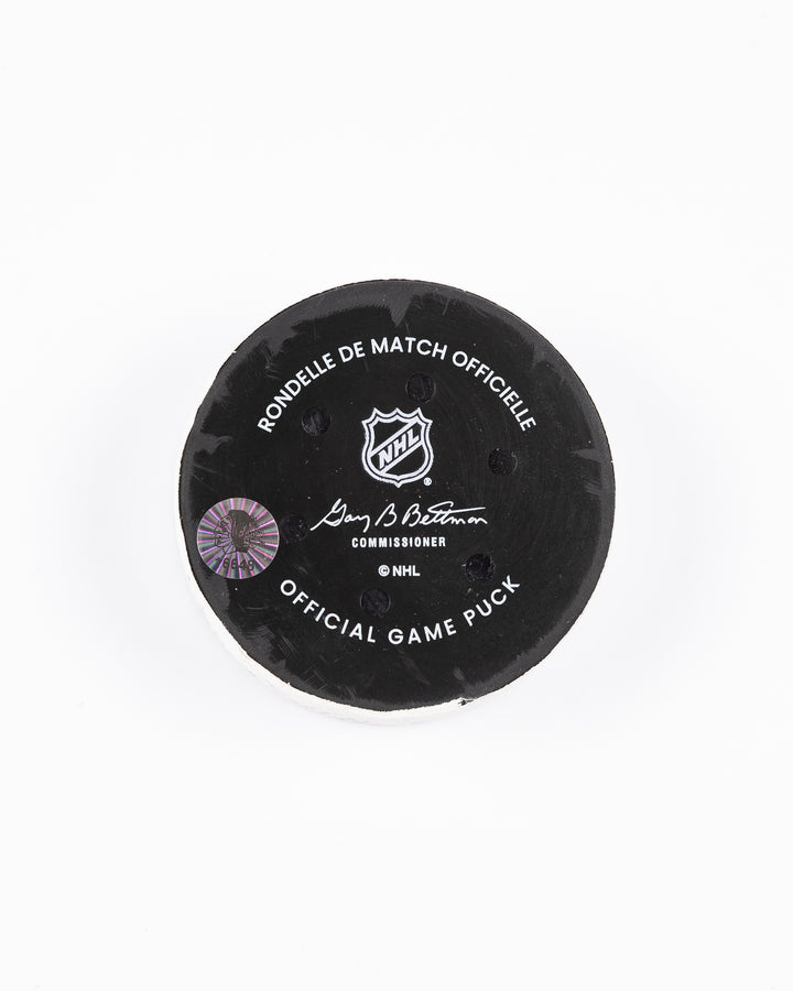 Ryan Donato Game-Used Goal Puck 12/17/24 16648