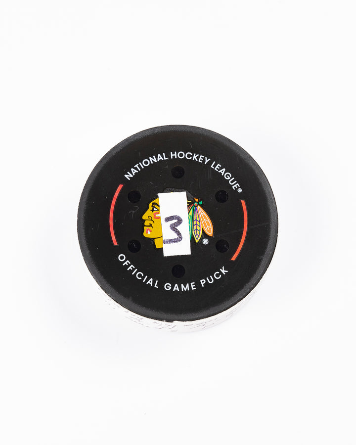 Taylor Hall Game-Used Goal Puck 12/15/24 16629