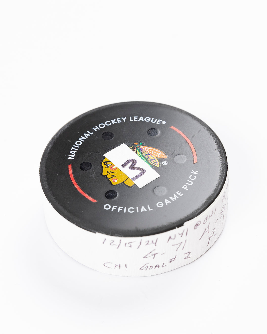 Taylor Hall Game-Used Goal Puck 12/15/24 16629