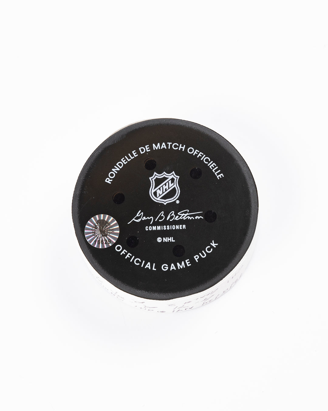 Taylor Hall Game-Used Goal Puck 12/15/24 16629