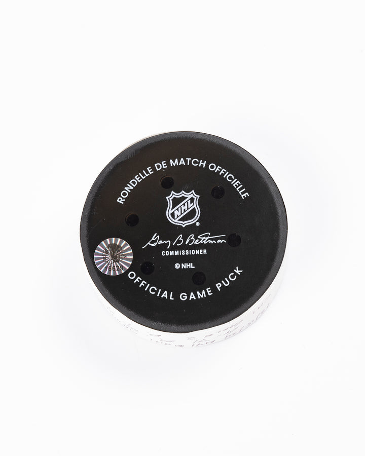 Taylor Hall Game-Used Goal Puck 12/15/24 16629