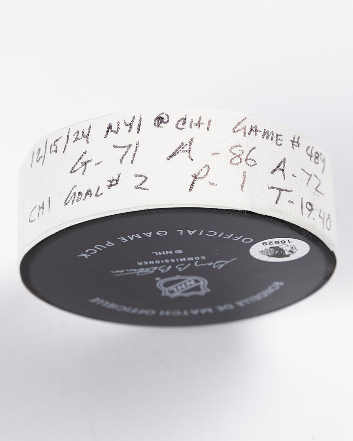 Taylor Hall Game-Used Goal Puck 12/15/24 16629