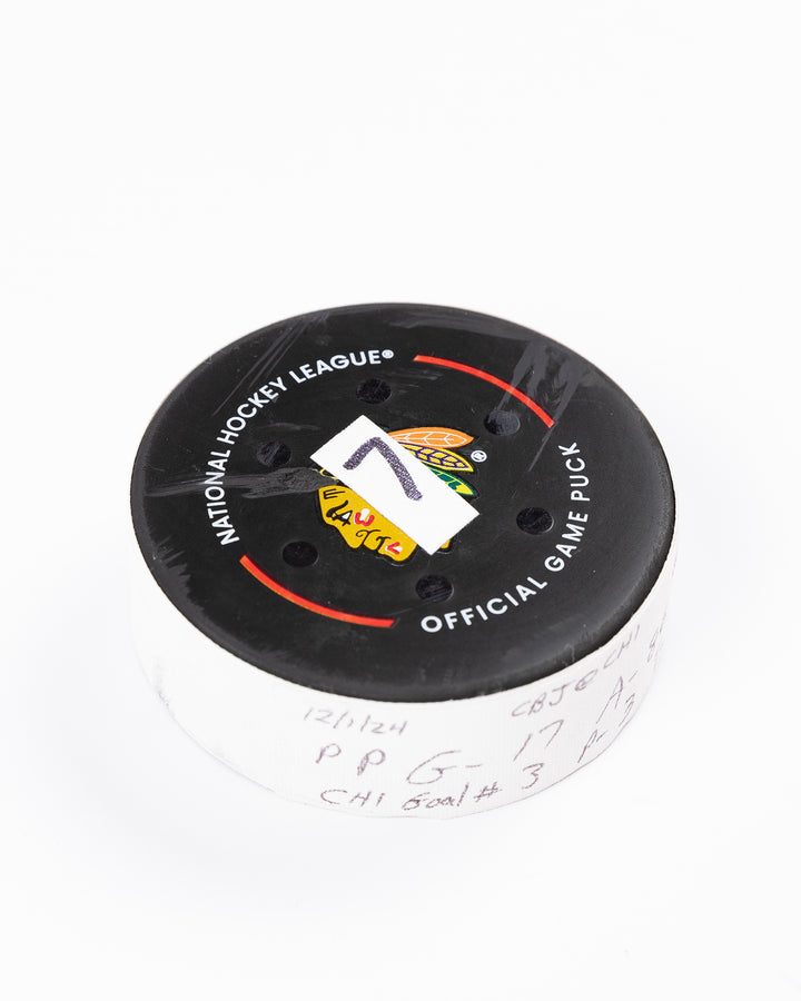 Nick Foligno Game-Used Goal Puck 12/1/24 15956