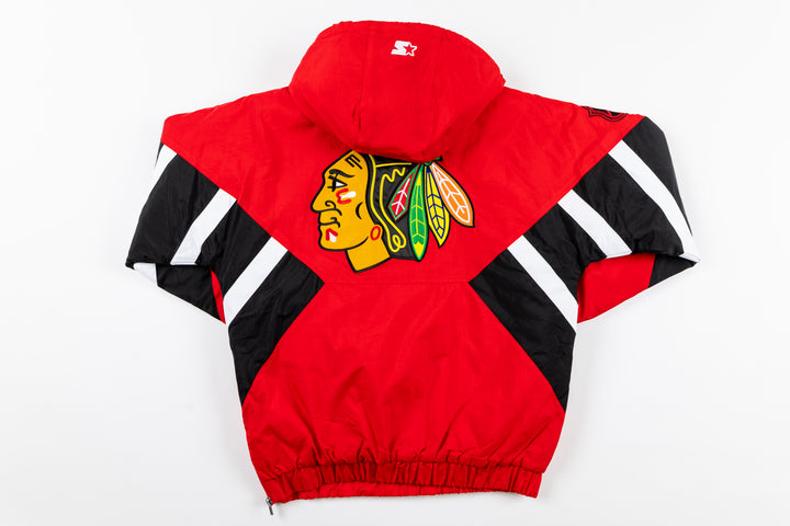 Starter Chicago Blackhawks Line Up Half Zip Pullover