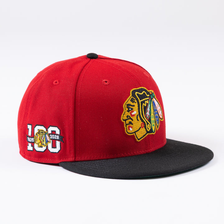 New Era Chicago Blackhawks 59Fifty Centennial Chainstitch Fitted Hat