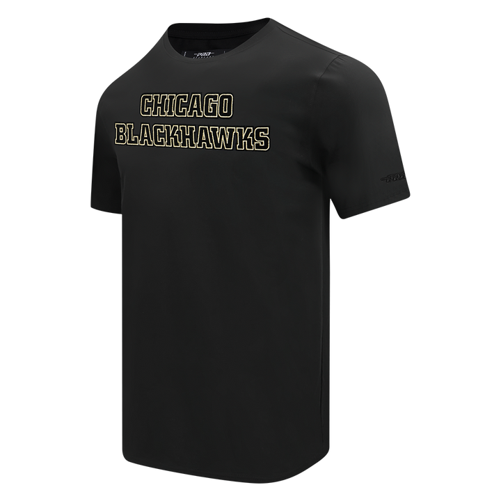 Pro Standard Chicago Blackhawks Centennial Black &amp; Gold Short Sleeve Tee