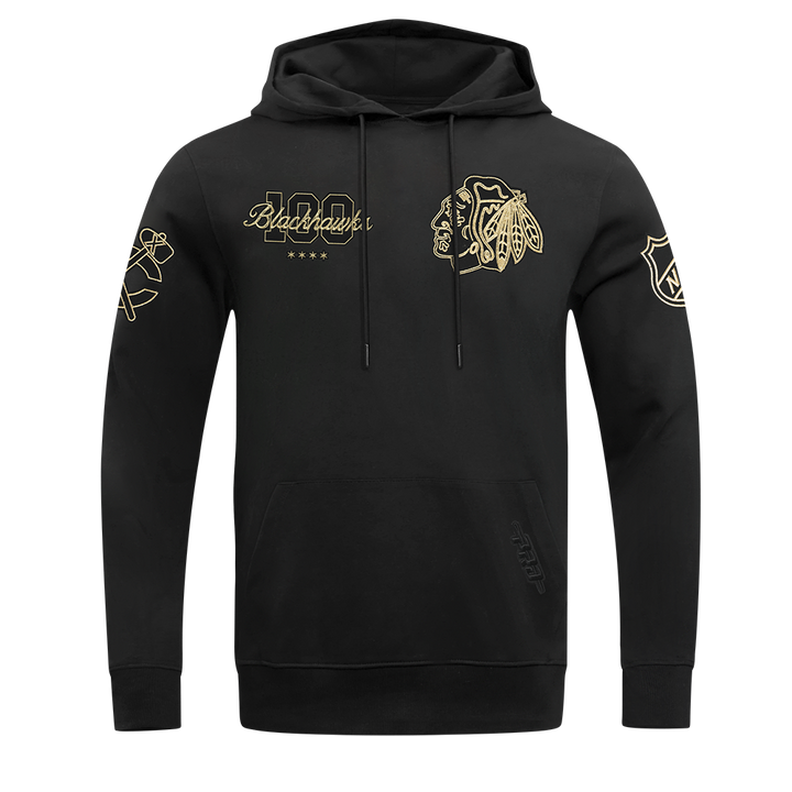 Pro Standard Chicago Blackhawks Centennial Black &amp; Gold Hoodie