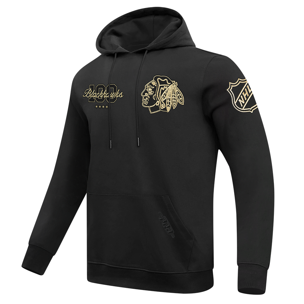 Pro Standard Chicago Blackhawks Centennial Black &amp; Gold Hoodie
