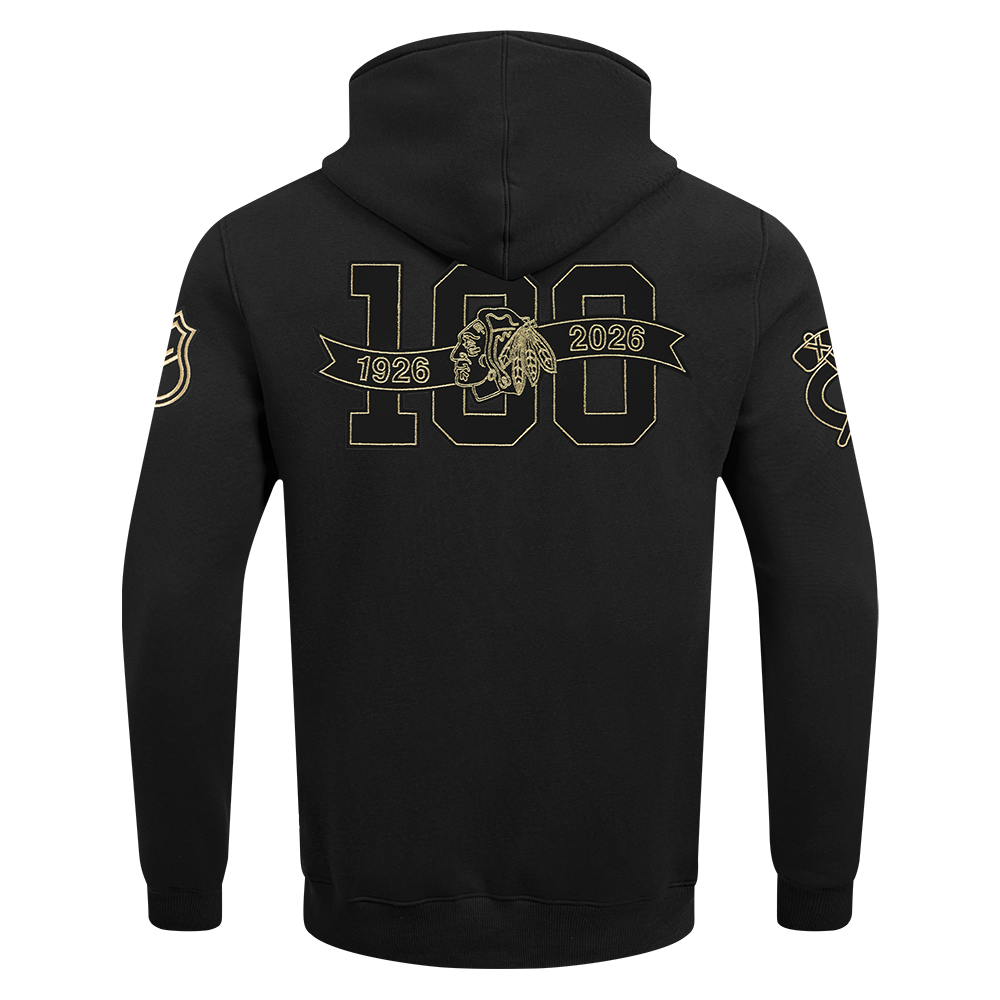 Pro Standard Chicago Blackhawks Centennial Black &amp; Gold Hoodie