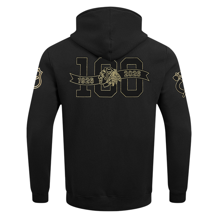 Pro Standard Chicago Blackhawks Centennial Black &amp; Gold Hoodie
