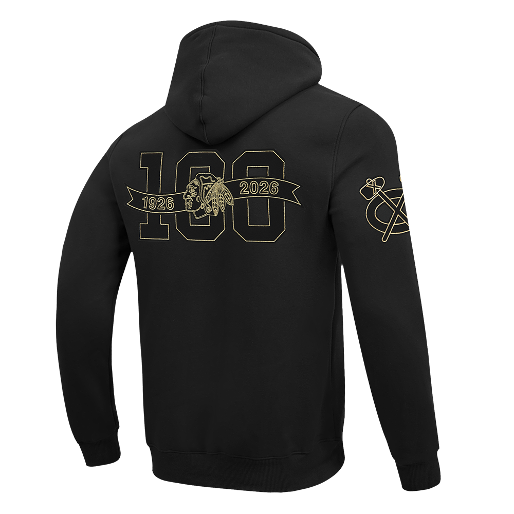 Pro Standard Chicago Blackhawks Centennial Black &amp; Gold Hoodie