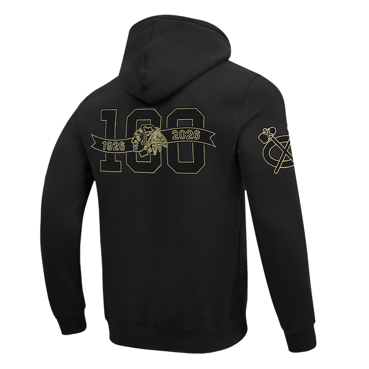 Pro Standard Chicago Blackhawks Centennial Black &amp; Gold Hoodie