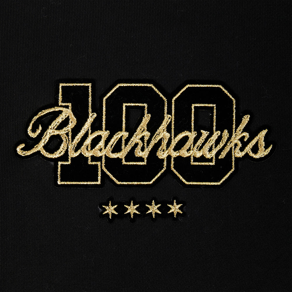 Pro Standard Chicago Blackhawks Centennial Black &amp; Gold Hoodie