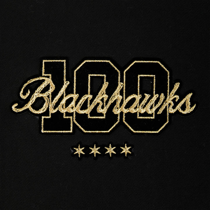 Pro Standard Chicago Blackhawks Centennial Black &amp; Gold Hoodie