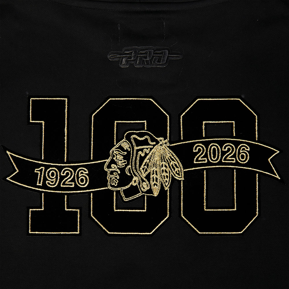Pro Standard Chicago Blackhawks Centennial Black &amp; Gold Hoodie