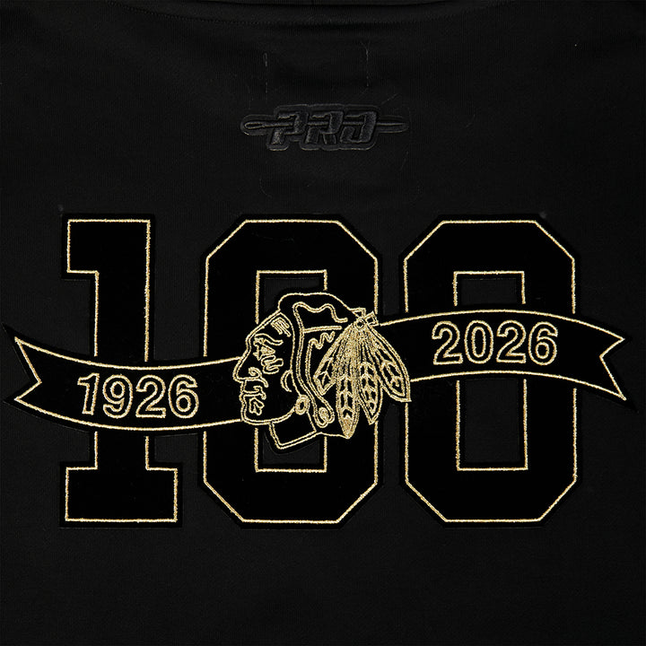 Pro Standard Chicago Blackhawks Centennial Black &amp; Gold Hoodie