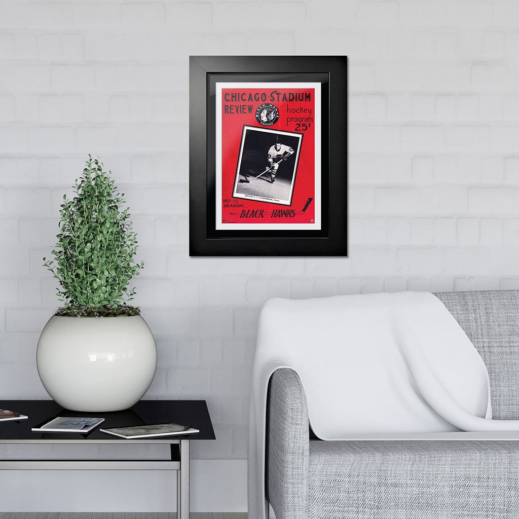 Chicago Blackhawks Framed Program Cover Chicago Stadium Review 1957