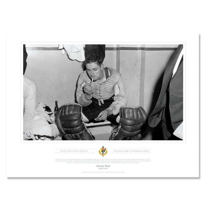 Chicago Blackhawks Memorabilia 1975 Glenn Hall Black &amp; White Classic Print