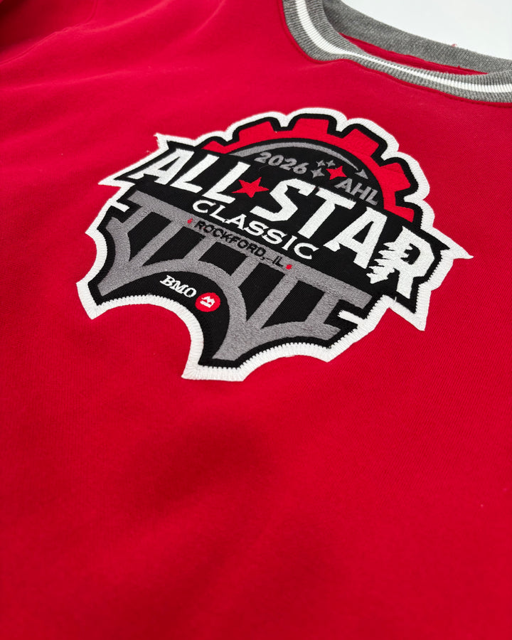 Rockford IceHogs Red Varsity Rib All Star Crewneck