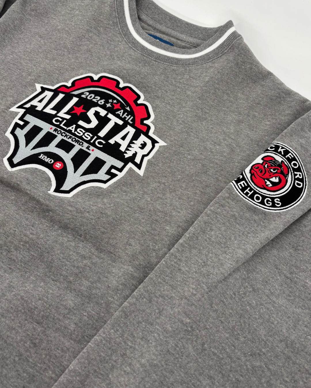 Rockford IceHogs Grey Varsity Rib All Star Crewneck