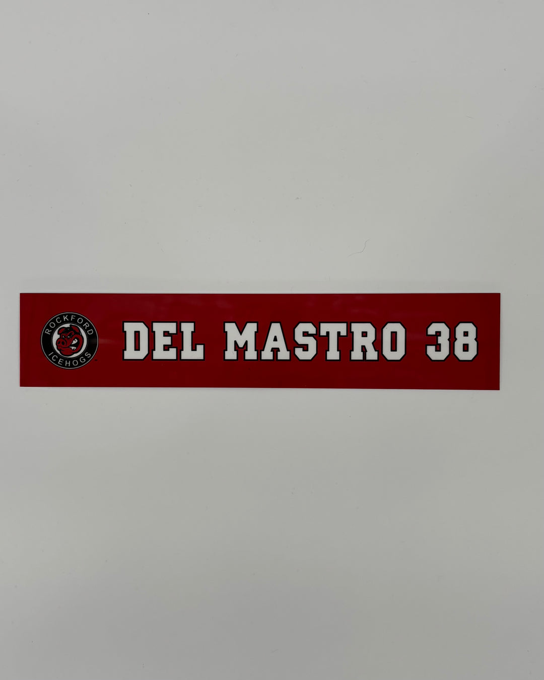 Rockford IceHogs Ethan Del Mastro Locker Nameplate