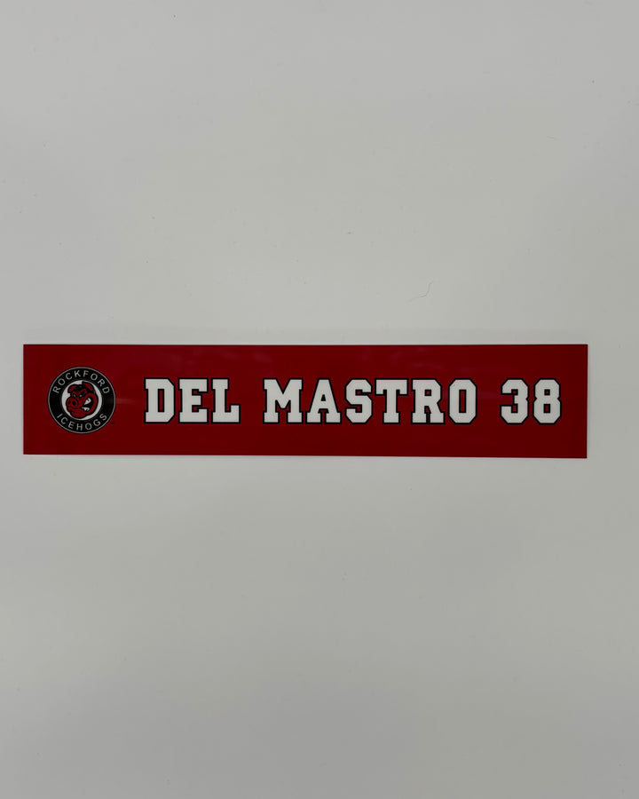 Rockford IceHogs Ethan Del Mastro Locker Nameplate