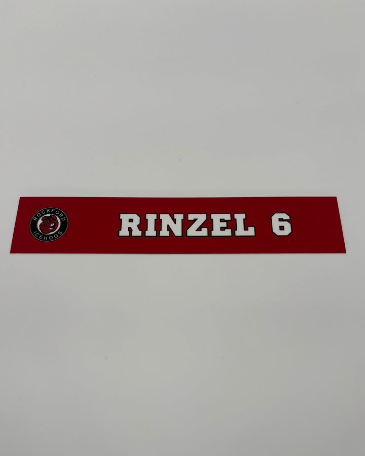 Rockford IceHogs Sam Rinzel Locker Nameplate