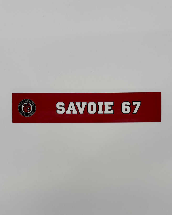 Rockford IceHogs Samuel Savoie Locker Nameplate