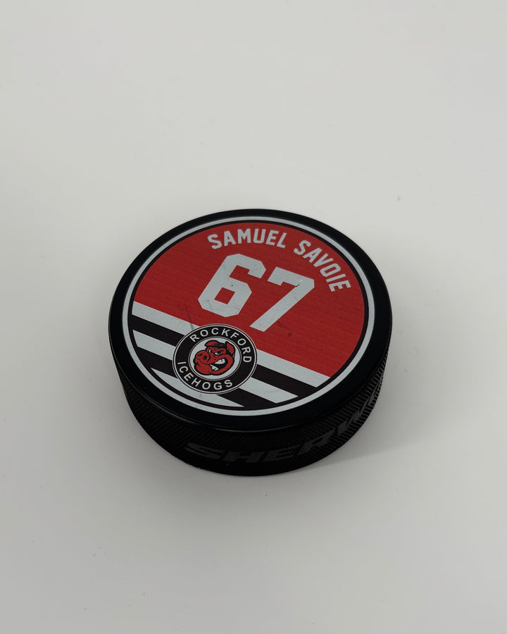 Rockford IceHogs Samuel Savoie Puck