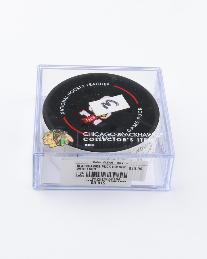 Landon Slaggert Game-Used Goal Puck 11/12/25 21893