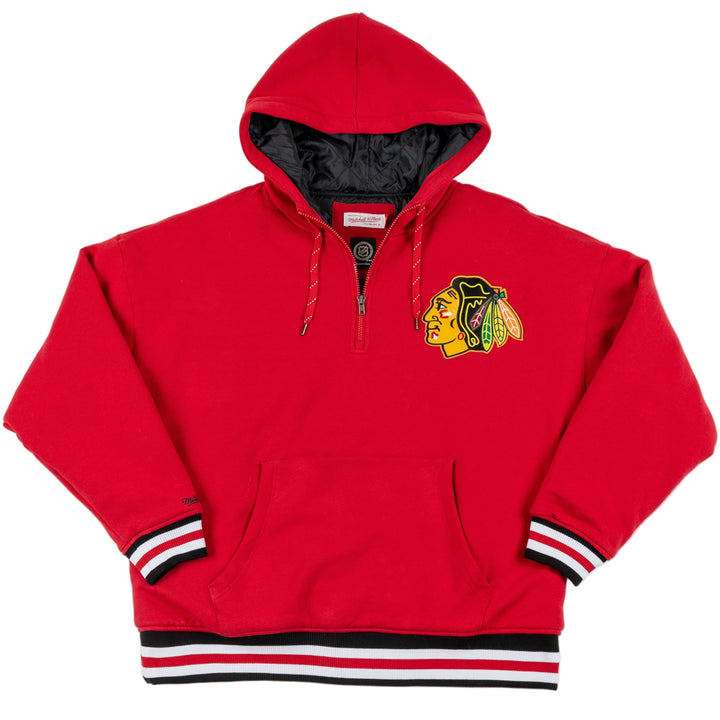 Mitchell &amp; Ness Chicago Blackhawks Centennial Quilted 1/4 Zip Hoodie