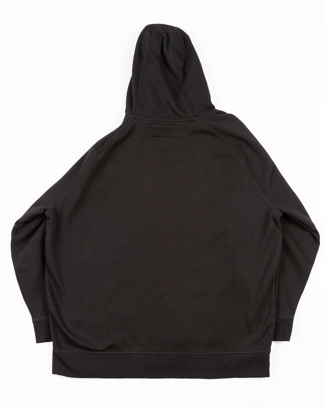 black big &amp; tall Antigua hoodie with embroidered Chicago Blackhawks primary logo on left chest - back lay flat