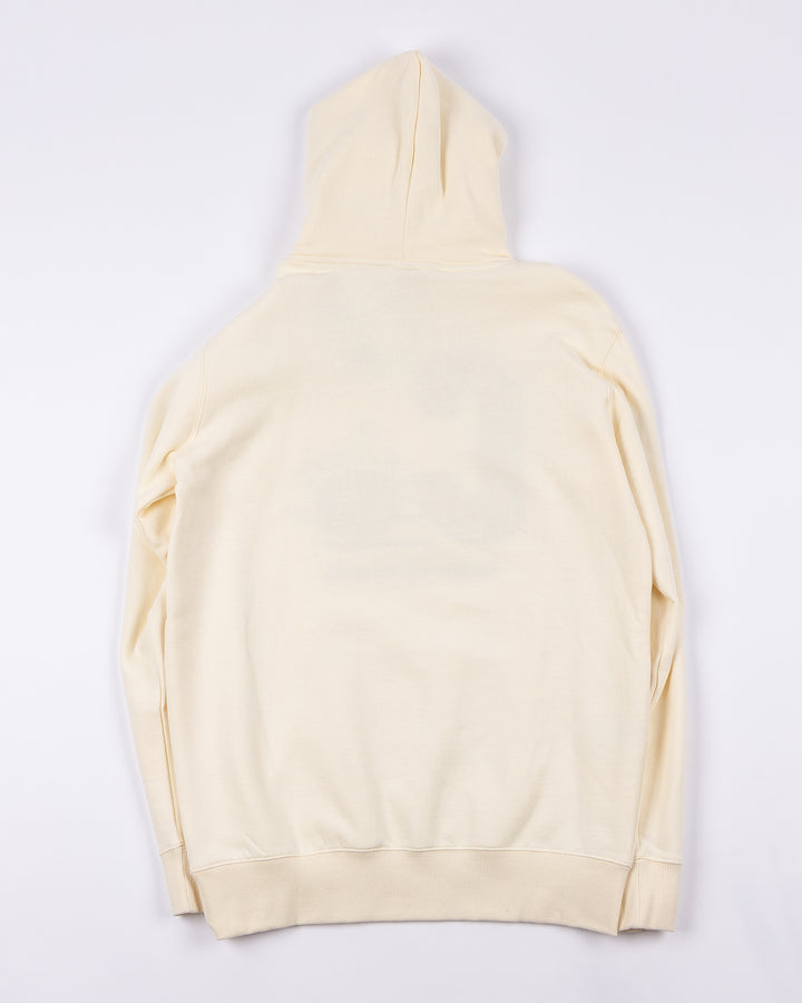 cream Mitchell &amp; Ness hoodie with Chicago Blackhawks C and puck graphic embroidered on front with est. 1926 embroidered on right sleeve and secondary logo on left sleeve - back lay flat