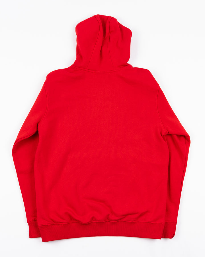 red Bauer hoodie with Chicago Blackhawks primary logo on front - back lay flat