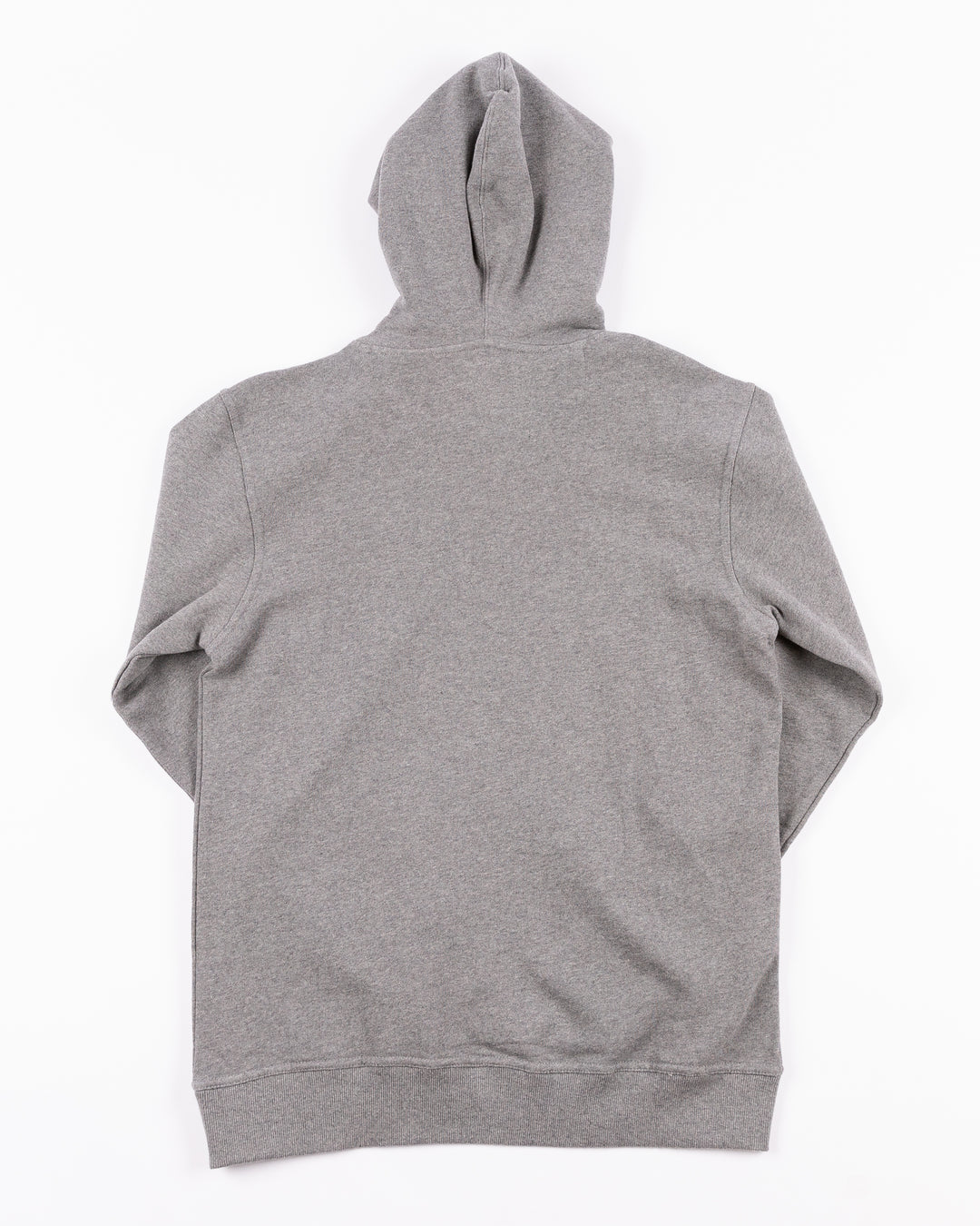 grey Sportiqe hoodie with chenille embroidered Chicago Blackhawks logo on left chest - back lay flat