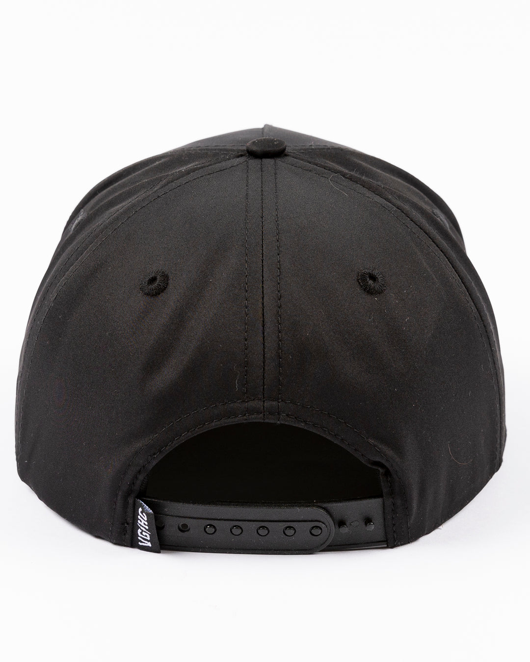 black VGHC rope snapback hat with Chicago Blackhawks wordmark and VGHC wordmark embroidered on front - back lay flat