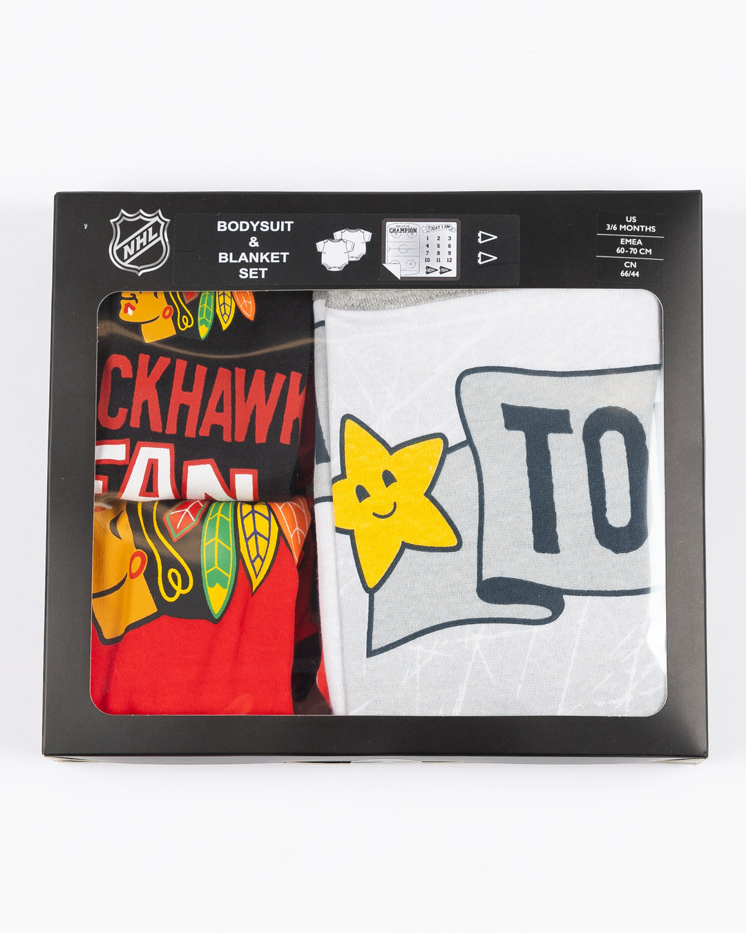 Newborn Chicago Blackhawks 2 Pack Creeper &amp; Milestone Blanket Set