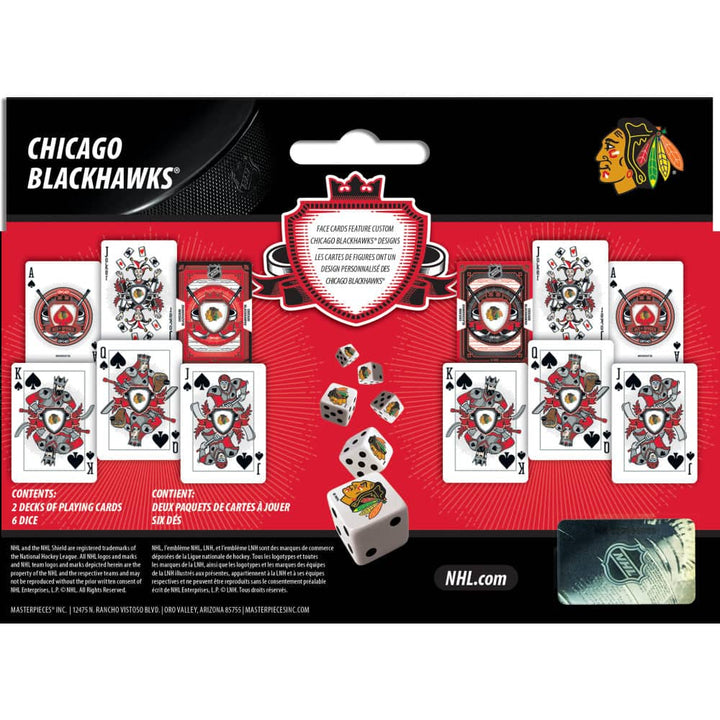 Chicago Blackhawks 2-Pack Playing Cards &amp; Dice Set